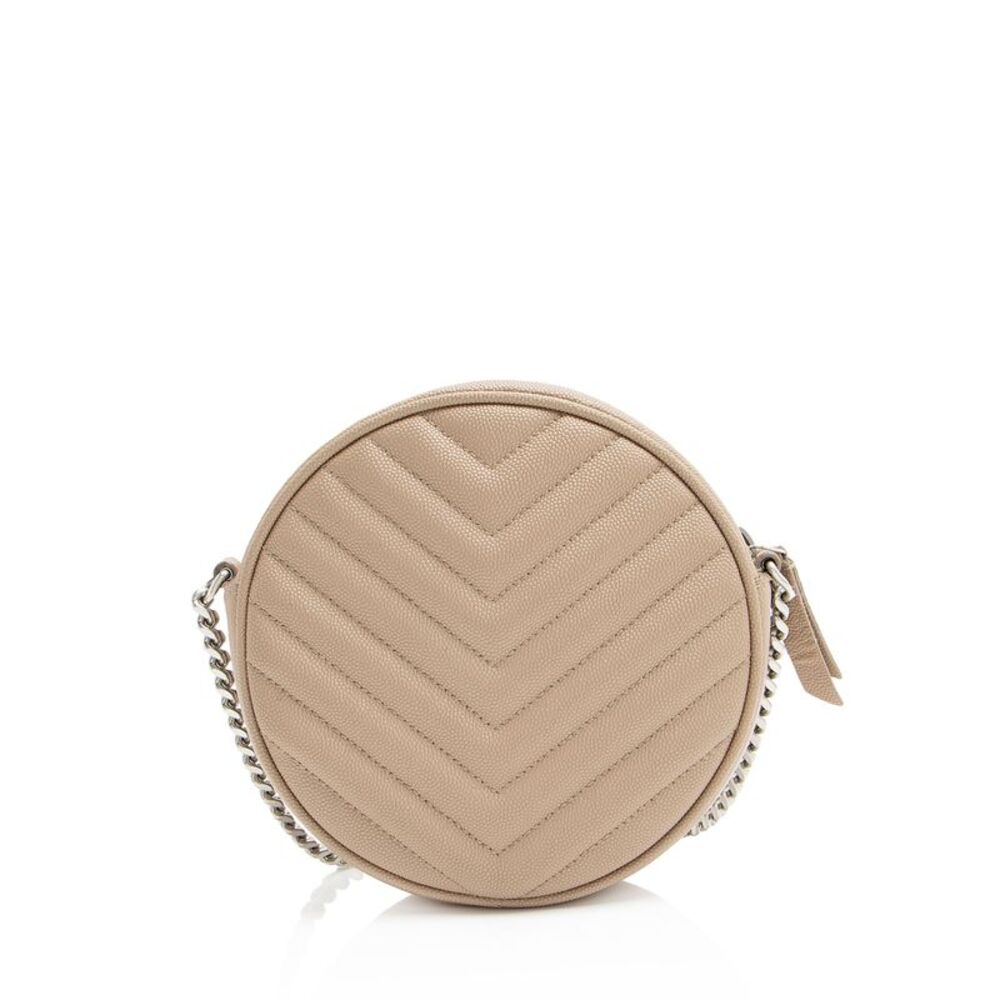 Saint Laurent Matelasse Grain de Poudre Monogram Vinyle Round Camera Bag - Picture 3 of 13